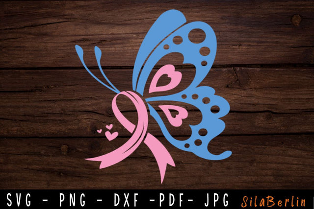 Butterfly Pregnancy and Infant Loss SVG, Pregnancy and Infant Loss svg, Infant loss Awareness Svg, Pink blue Ribbon Svg, Svg cut file to use SVG SilaBerlin 