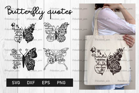 Butterfly quotes and flower svg dxf svg SVG dadan_pm 