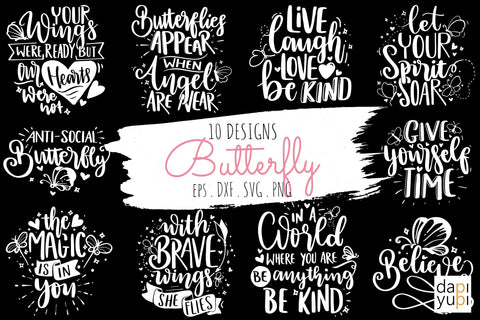 Butterfly Quotes Bundle SVG dapiyupi store 