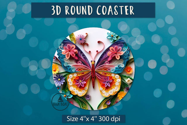 Butterfly Round coaster png | Butterfly sublimation Sublimation Olga Boat Design 