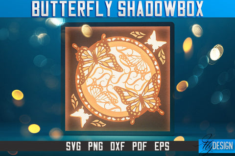Butterfly Shadowbox SVG | Paper Cut Files | Paper Butterfly SVG Design SVG Fly Design 