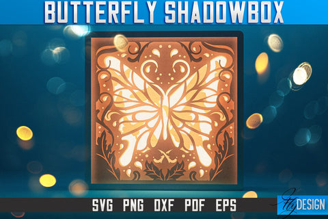 Butterfly Shadowbox SVG | Paper Cut Files | Paper Butterfly SVG Design SVG Fly Design 