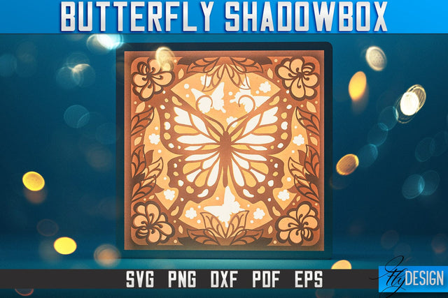 Butterfly Shadowbox SVG | Paper Cut Files | Paper Butterfly SVG Design SVG Fly Design 