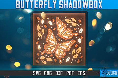 Butterfly Shadowbox SVG | Paper Cut Files | Paper Butterfly SVG Design SVG Fly Design 