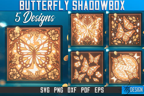 Butterfly Shadowbox SVG | Paper Cut Files | Paper Butterfly SVG Design SVG Fly Design 