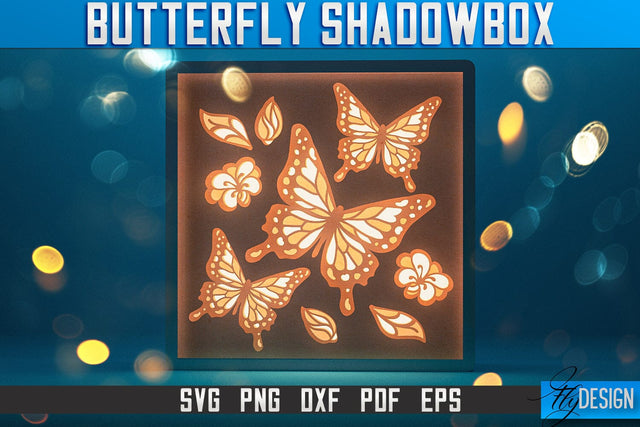 Butterfly Shadowbox SVG | Paper Cut Files | Paper Butterfly SVG Design SVG Fly Design 