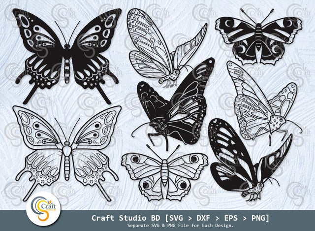 Butterfly Silhouette, Butterfly Stencil svg, Monarch Butterfly Svg, Butterfly Svg, Butterflies Svg, Butterfly Bundle Svg, Butterfly Svg Bundle SVG ETC Craft 