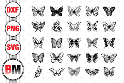 Butterfly Silhouette SVG, PNG, DXF Files SVG BMDesign 