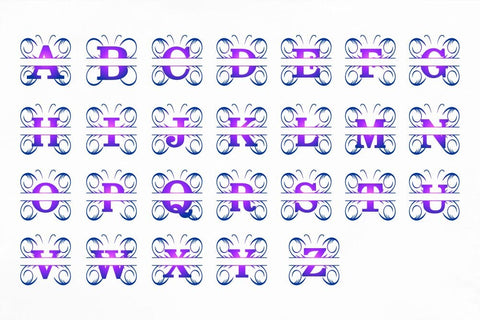 Butterfly Split Alphabet Monogram Letter SVG Set A-Z, Butterfly Split Font SVG, Kids Font SVG SVG D2PUTRI, SVG BUNDLE, SUBLIMATION BUNDLE, T SHIRT DESIGNS BUNDLE 