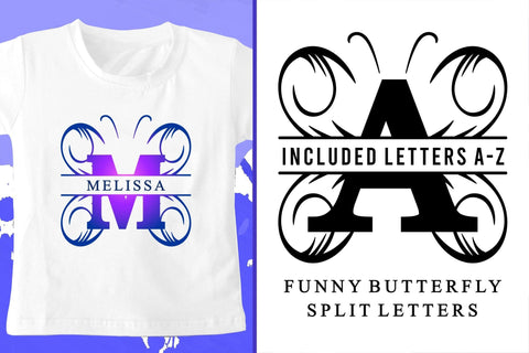 Butterfly Split Alphabet Monogram Letter SVG Set A-Z, Butterfly Split Font SVG, Kids Font SVG SVG D2PUTRI, SVG BUNDLE, SUBLIMATION BUNDLE, T SHIRT DESIGNS BUNDLE 