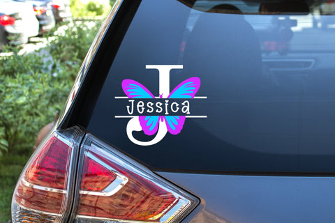 Butterfly Split Letters A-Z - 26 Split Monogram SVG files SVG Stacy's Digital Designs 