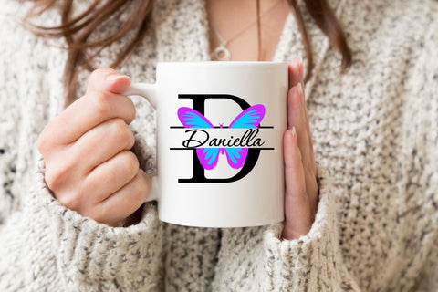 Butterfly Split Letters A-Z - 26 Split Monogram SVG files SVG Stacy's Digital Designs 