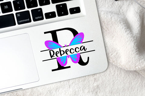 Butterfly Split Letters A-Z - 26 Split Monogram SVG files SVG Stacy's Digital Designs 