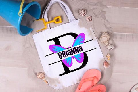 Butterfly Split Letters A-Z - 26 Split Monogram SVG files SVG Stacy's Digital Designs 