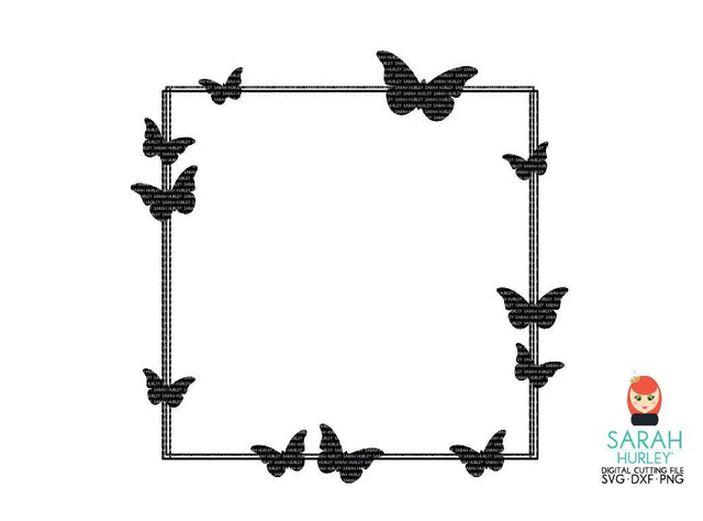Butterfly Square Frame SVG Sarah Hurley 