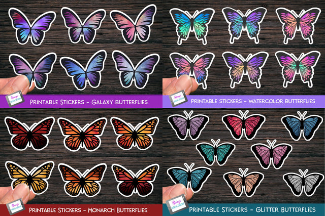 Butterfly Sticker Bundle - 26 Printable Butterfly Stickers SVG Stacy's Digital Designs 