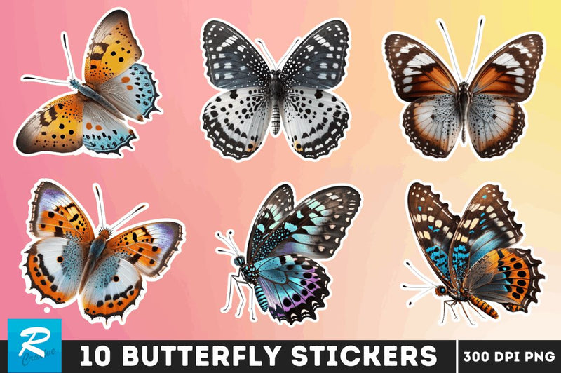 Butterfly Stickers Bundle Sublimation Regulrcrative 