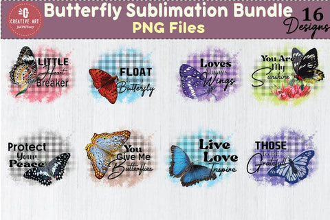 Butterfly Sublimation Bundle, Butterfly Quotes Png Bundle Sublimation jacpot007 