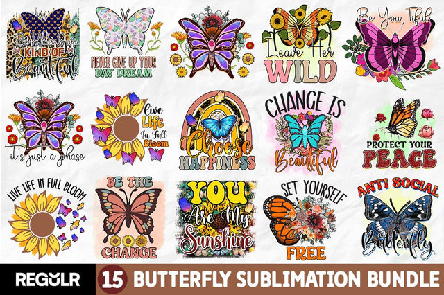 Butterfly Sublimation Bundle Sublimation Regulrcrative 