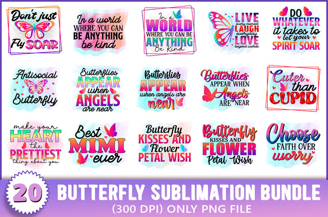 Butterfly Sublimation Bundle SVG Shetara Begum 