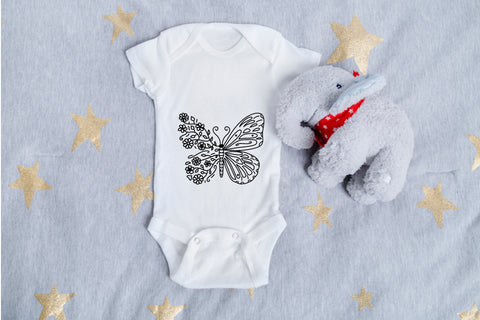 Butterfly Sublimation Design Black and White Sublimation Aisyah 