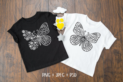 Butterfly Sublimation Design Black and White Sublimation Aisyah 