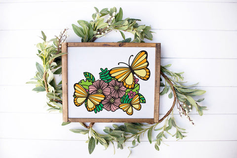 Butterfly SVG, 3d Layered Butterflies Cut File, Summer SVG with Flowers. 3D Paper Elinorka 