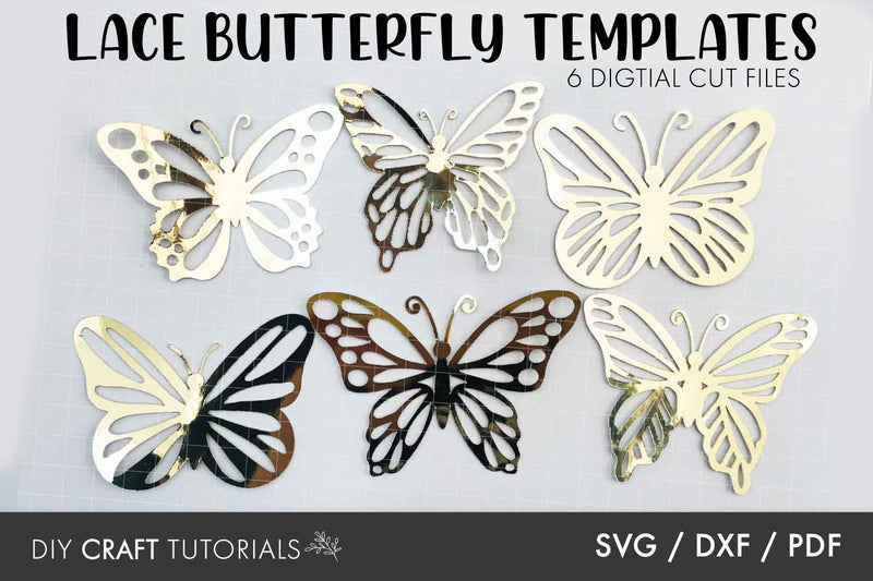 Butterfly SVG - 6 Lace Butterfly designs SVG DIY Craft Tutorials 
