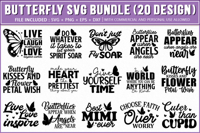 Butterfly SVG Bundle, 20 Designs SVG Shetara Begum 