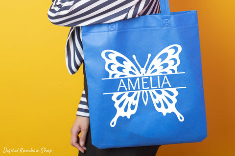 Butterfly svg bundle, butterfly monogram frame, split frame SVG Digital Rainbow Shop 