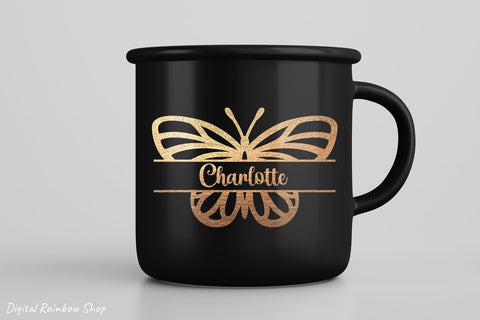 Butterfly svg bundle, butterfly monogram frame, split frame SVG Digital Rainbow Shop 