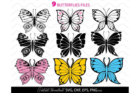 Butterfly SVG Bundle | Butterfly Stencil | Butterfly Layered Clipart SVG March Design Studio 