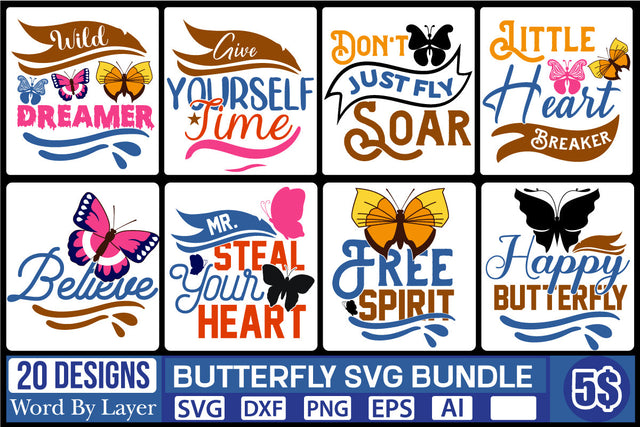 Butterfly Svg Bundle SVG Cut File SVG DesignPlante 503 