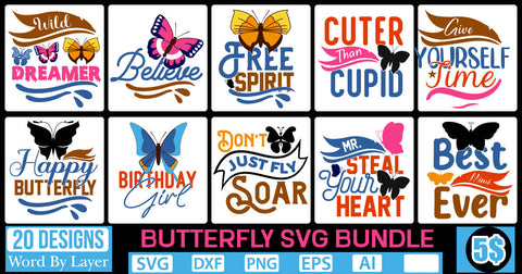 Butterfly Svg Bundle SVG Cut File SVG DesignPlante 503 