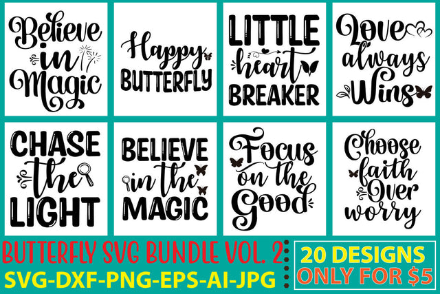 Butterfly Svg Bundle Vol. 2 SVG Syaman 