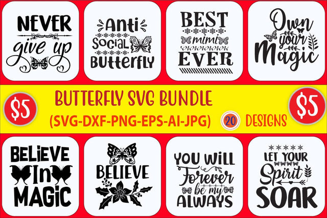 Butterfly Svg Bundle,Butterfly quotes Svg,cricut, silhouette SVG Blessedprint 