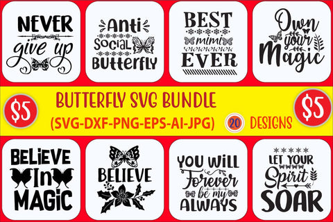 Butterfly Svg Bundle,Butterfly quotes Svg,cricut, silhouette SVG Blessedprint 