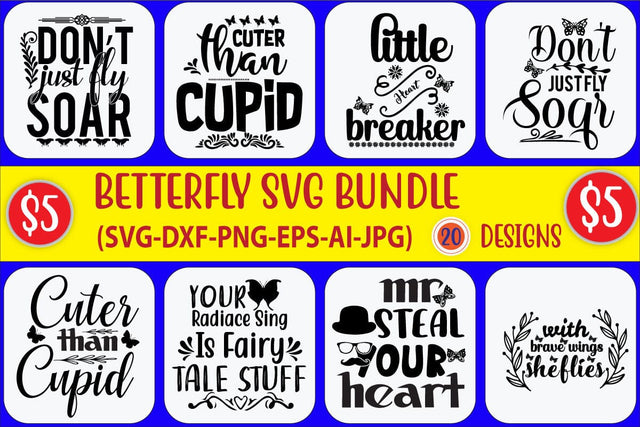 Butterfly Svg Bundle,Butterfly quotes Svg,cricut, silhouette SVG Blessedprint 