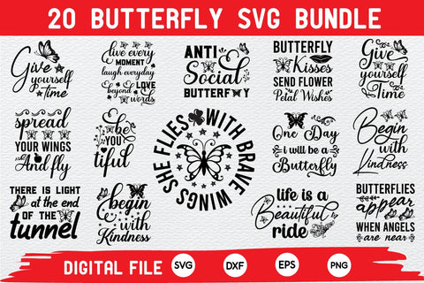 Butterfly Svg Bundle,Butterfly quotes,cricut, silhouette SVG md faruk hossain 