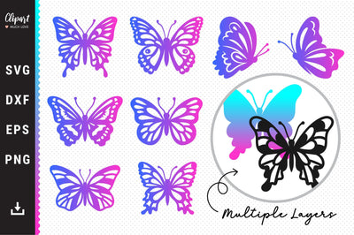 Butterfly Svg, Butterflies Svg Cut Files, Butterfly stencil SVG ClipartMuchLove 