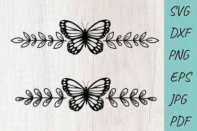 Butterfly SVG, Butterfly monogram wreath, Text divider set SVG Irina Ostapenko 