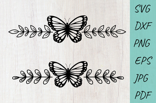 Butterfly SVG, Butterfly monogram wreath, Text divider set SVG Irina Ostapenko 
