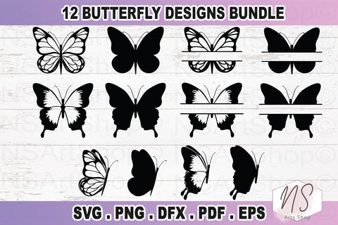 Butterfly SVG, Butterfly svg bundle, Butterfly monogram SVG, Layered Butterfly Bundle Files, Butterfly file for Cricut, Butterfly Clipart SVG NS Arts Shop 