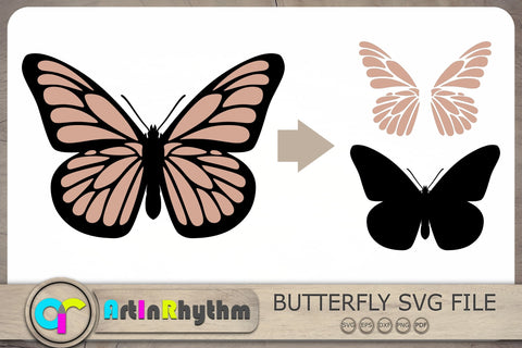 Butterfly Svg, Butterfly Svg File, Butterfly Clipart, Layered Butterfly Svg SVG Artinrhythm shop 