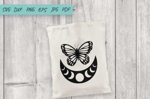 Butterfly SVG, Butterfly with moon, Boho moon, Moon Phases SVG Irina Ostapenko 