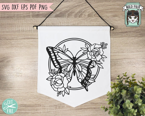 Butterfly SVG Cut File, Butterflies Flowers SVG Cut File, Butterfly Floral SVG Cut File, Butterfly Flowers Clipart, Butterfly Sign Clipart SVG Wild Pilot 