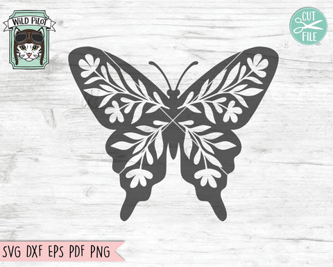 Butterfly SVG Cut File, Butterfly Clipart, Butterflies SVG Cut File, Butterflies Clipart, Butterfly Leaves SVG Cut File, Butterfly Vector SVG Wild Pilot 