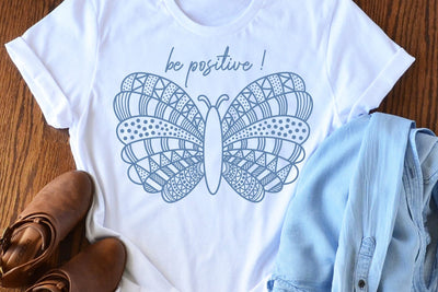 Butterfly SVG Cut File Butterfly Doodle With Positive Quote SVG zoellartz 