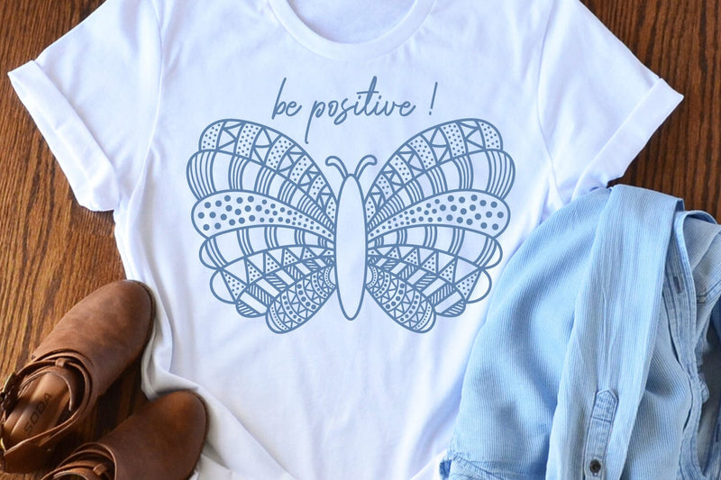 Butterfly SVG Cut File Butterfly Doodle With Positive Quote SVG zoellartz 