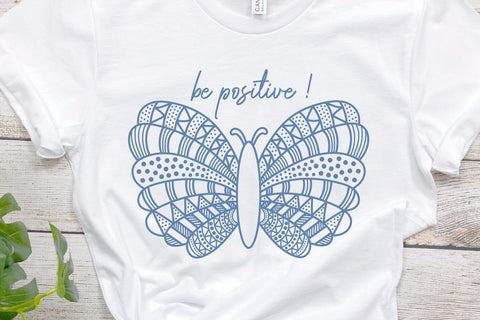Butterfly SVG Cut File Butterfly Doodle With Positive Quote SVG zoellartz 
